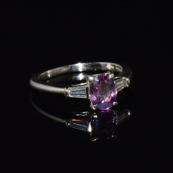 TIFFANY & CO. GIA CERTIFIED NATURAL 1.36CTS DIAMOND SAPPHIRE PLATINUM RING - Picture 12 of 15